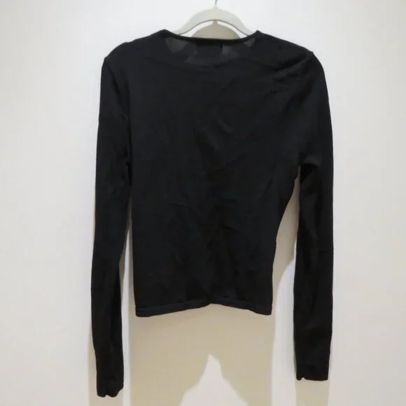 DISSH Monique Long Sleeve Knit Top in Black Cut Out Minimalist Evening - Size L - Picture 10 of 13